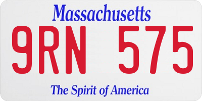 MA license plate 9RN575