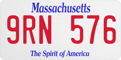 MA license plate 9RN576