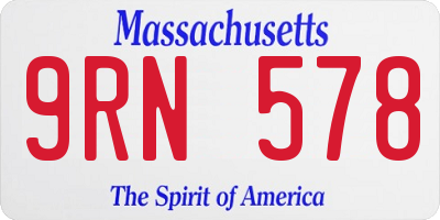 MA license plate 9RN578
