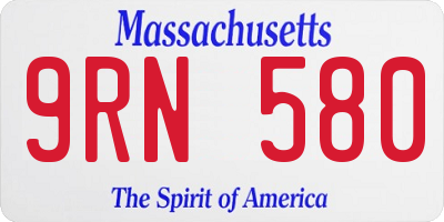 MA license plate 9RN580