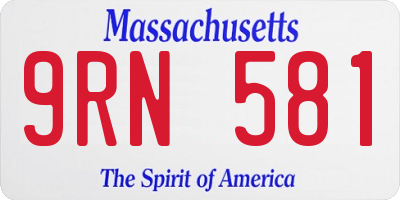 MA license plate 9RN581