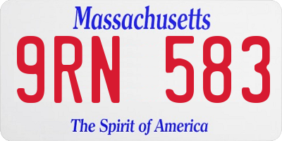 MA license plate 9RN583