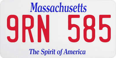 MA license plate 9RN585