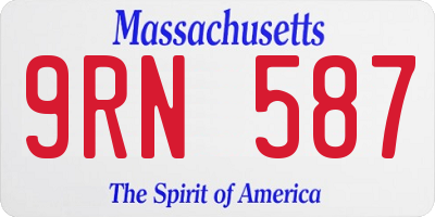 MA license plate 9RN587