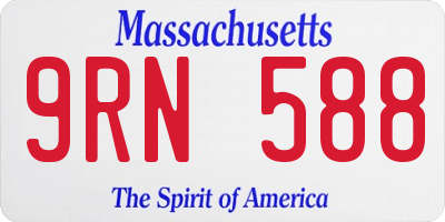 MA license plate 9RN588