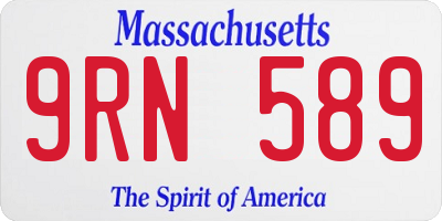 MA license plate 9RN589