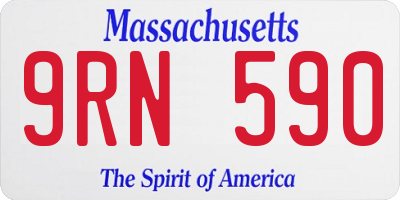 MA license plate 9RN590