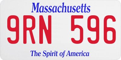 MA license plate 9RN596