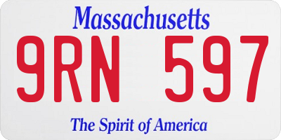 MA license plate 9RN597