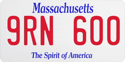 MA license plate 9RN600