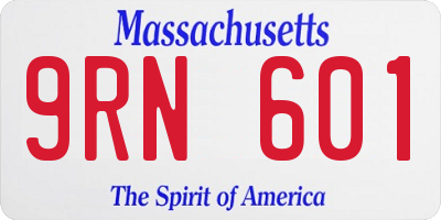 MA license plate 9RN601