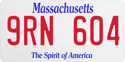 MA license plate 9RN604