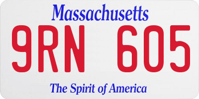 MA license plate 9RN605