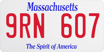 MA license plate 9RN607