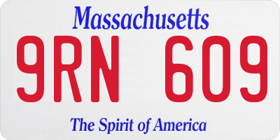 MA license plate 9RN609