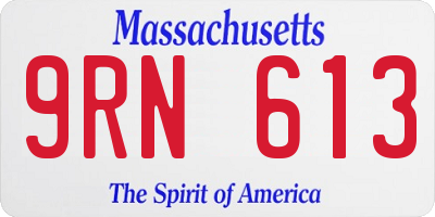 MA license plate 9RN613