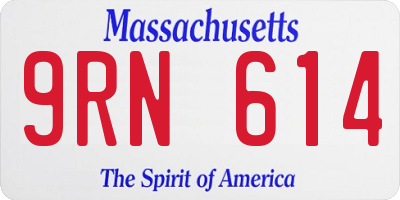 MA license plate 9RN614