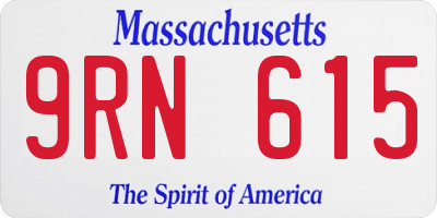 MA license plate 9RN615