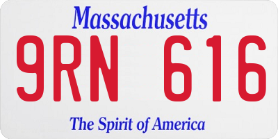 MA license plate 9RN616