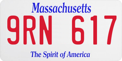 MA license plate 9RN617