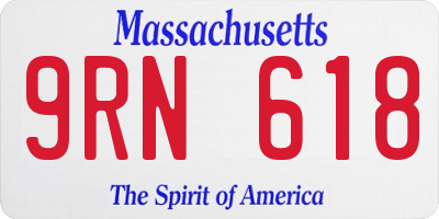 MA license plate 9RN618