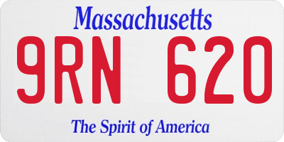 MA license plate 9RN620