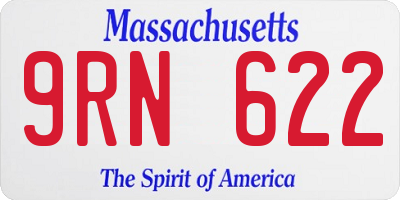 MA license plate 9RN622