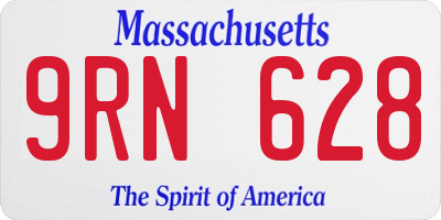 MA license plate 9RN628