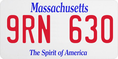 MA license plate 9RN630