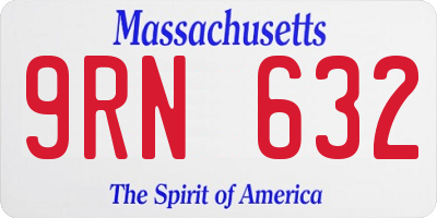 MA license plate 9RN632