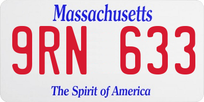 MA license plate 9RN633