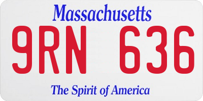 MA license plate 9RN636
