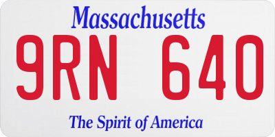 MA license plate 9RN640