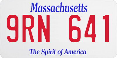 MA license plate 9RN641