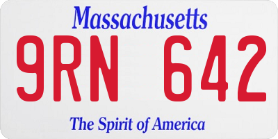 MA license plate 9RN642