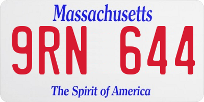 MA license plate 9RN644
