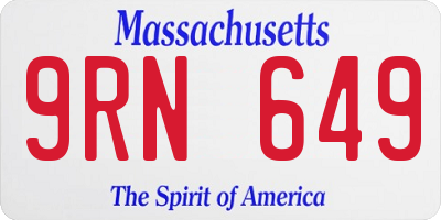 MA license plate 9RN649
