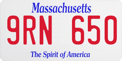MA license plate 9RN650
