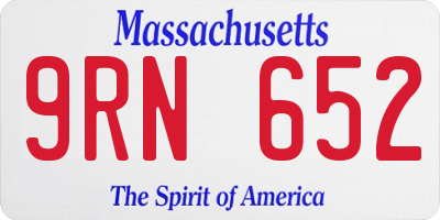 MA license plate 9RN652