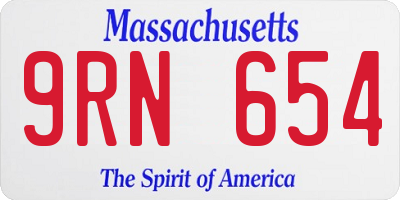 MA license plate 9RN654