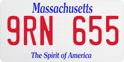 MA license plate 9RN655