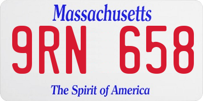 MA license plate 9RN658