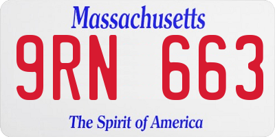 MA license plate 9RN663