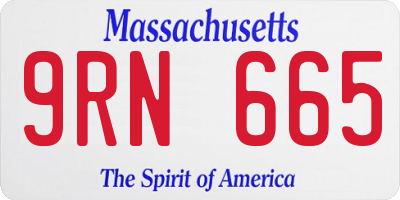 MA license plate 9RN665
