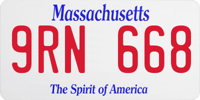 MA license plate 9RN668