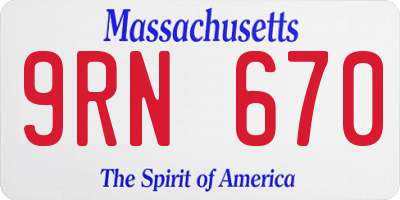 MA license plate 9RN670