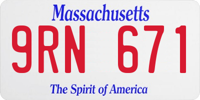 MA license plate 9RN671