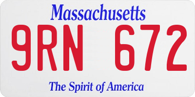 MA license plate 9RN672