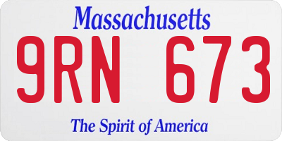 MA license plate 9RN673