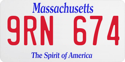 MA license plate 9RN674